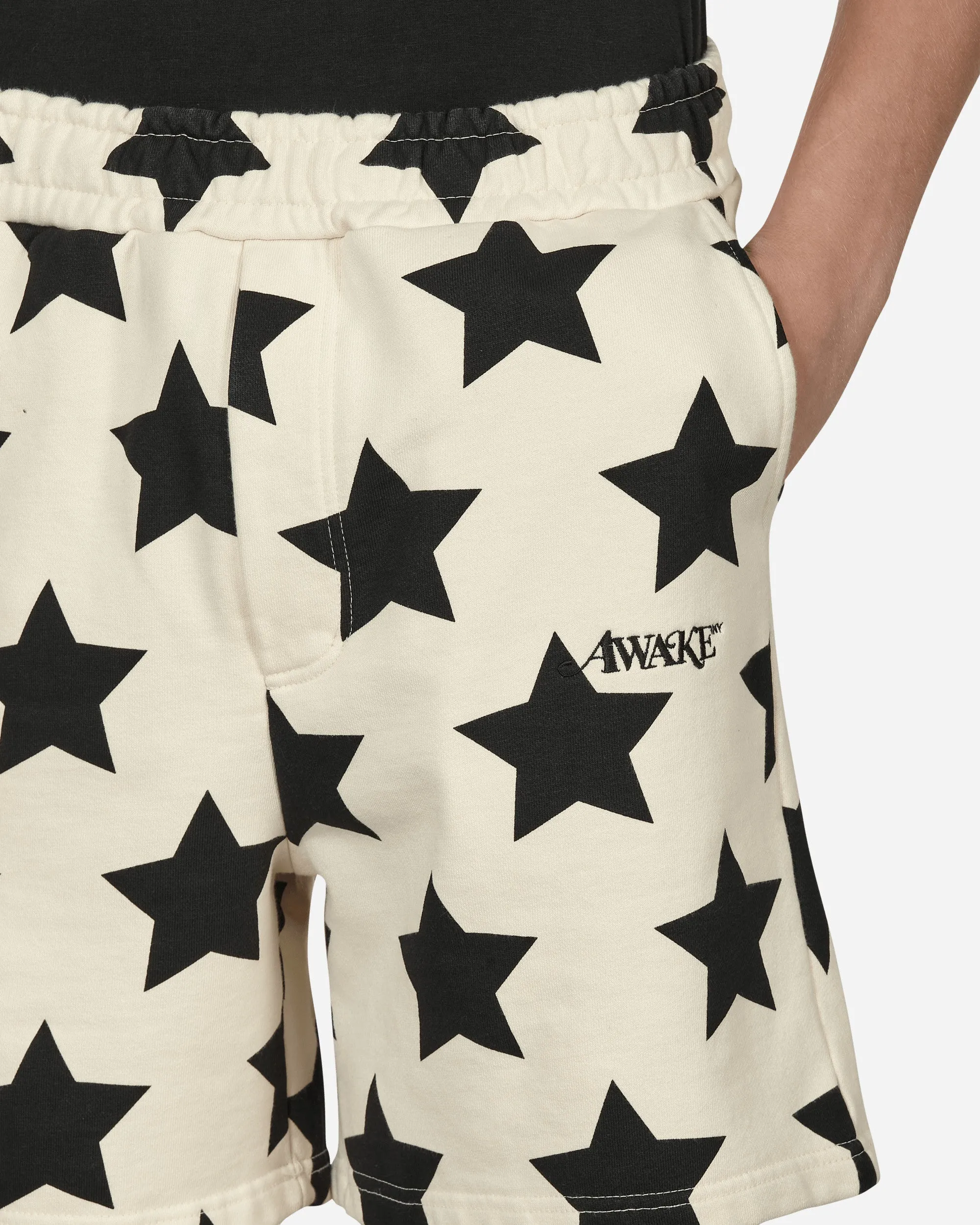 Short de survêtement imprimé étoiles blanc