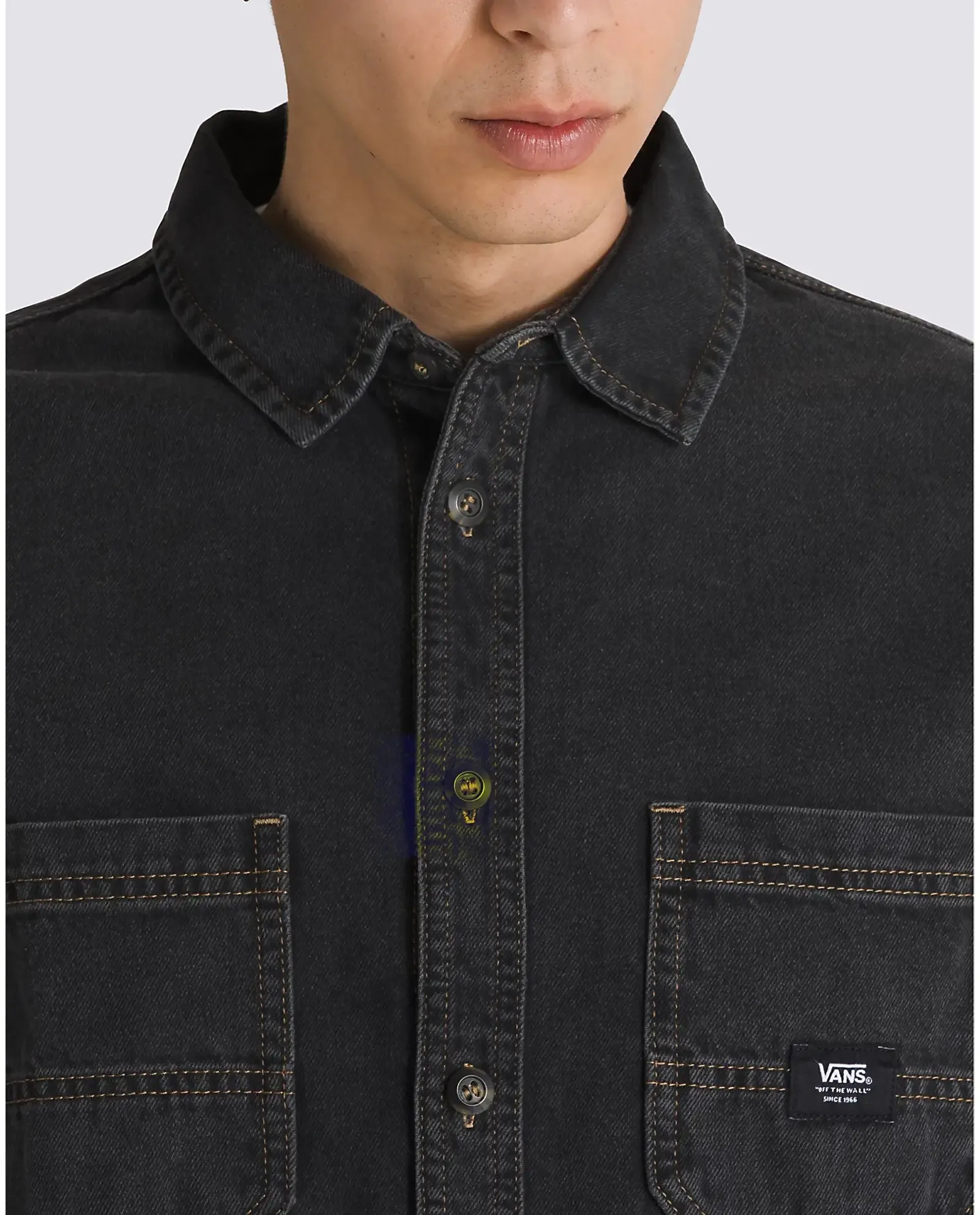 Chemise en denim Stevens en noir lavé