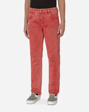Pantalon droit en denim orange