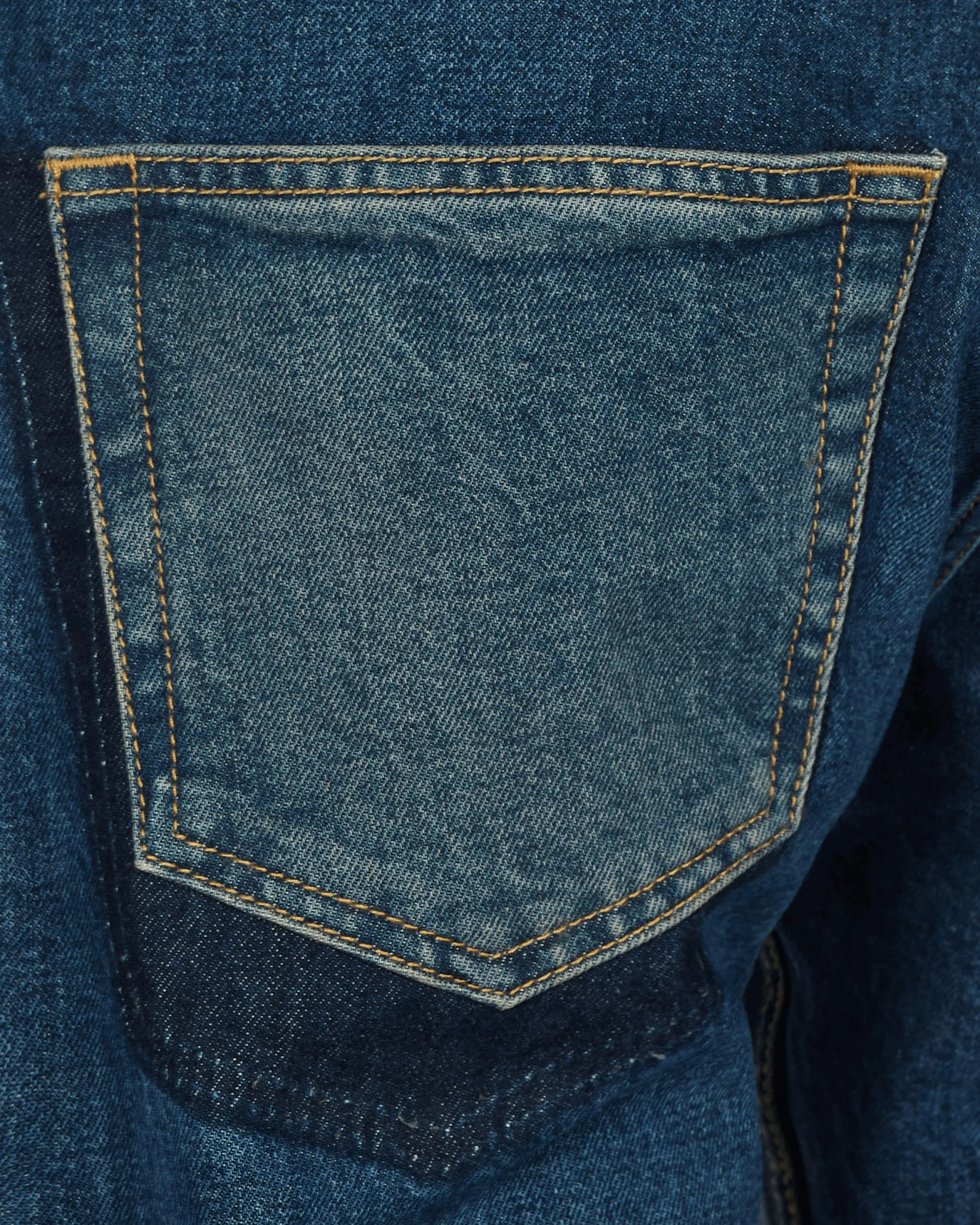 Pantalon en jean délavé droit bleu