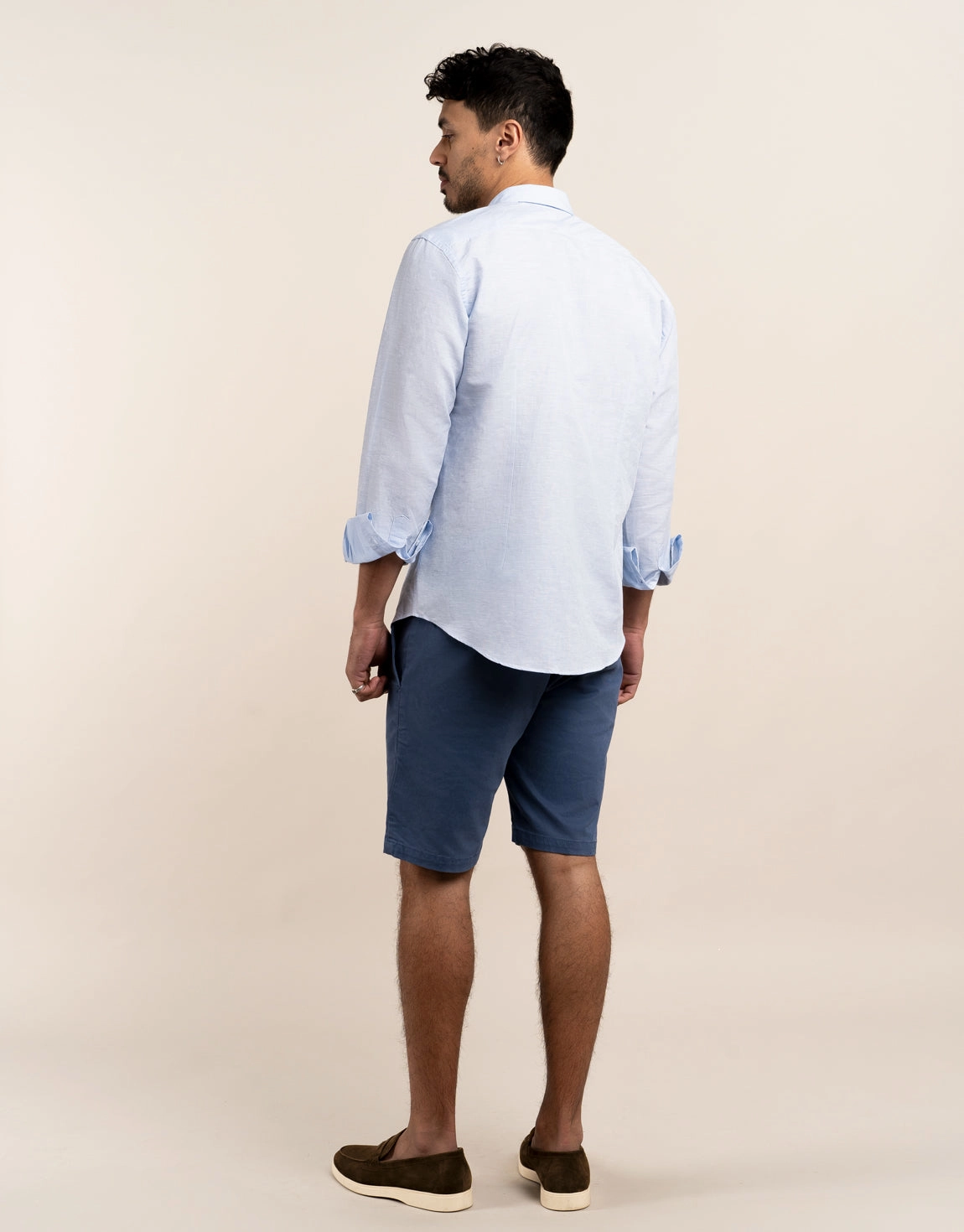 Sumner Blue Textured Shorts