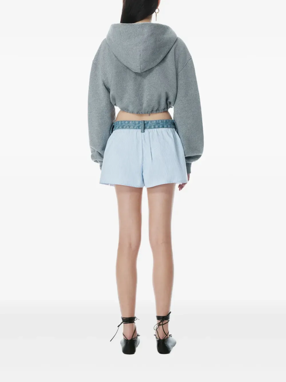 T BY ALEXANDER WANG - Shorts en denim avec ceinture pour femme_alexanderwang-t