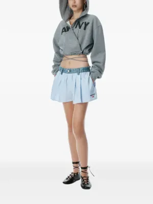 T BY ALEXANDER WANG - Shorts en denim avec ceinture pour femme_alexanderwang-t
