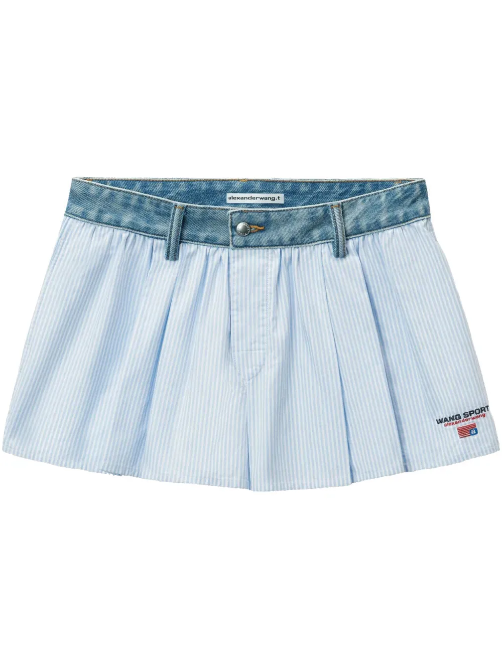 T BY ALEXANDER WANG - Shorts en denim avec ceinture pour femme_alexanderwang-t