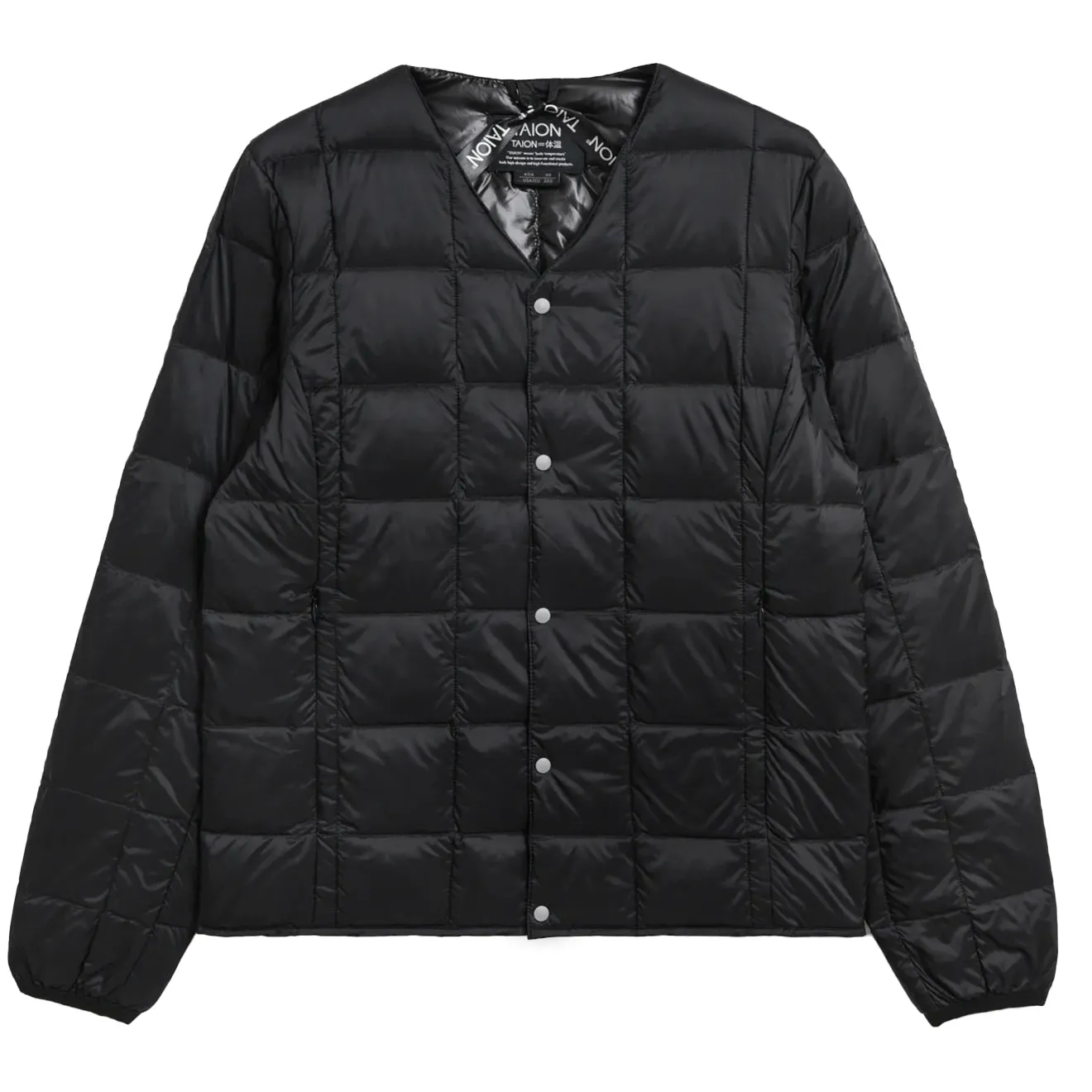 Veste Taion à col en V avec boutonnage noir