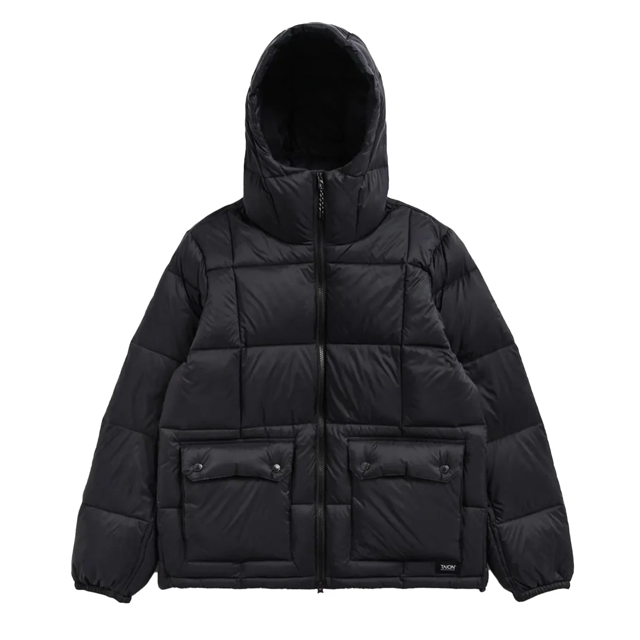 Veste à capuche volumineuse Taion abaissée en noir