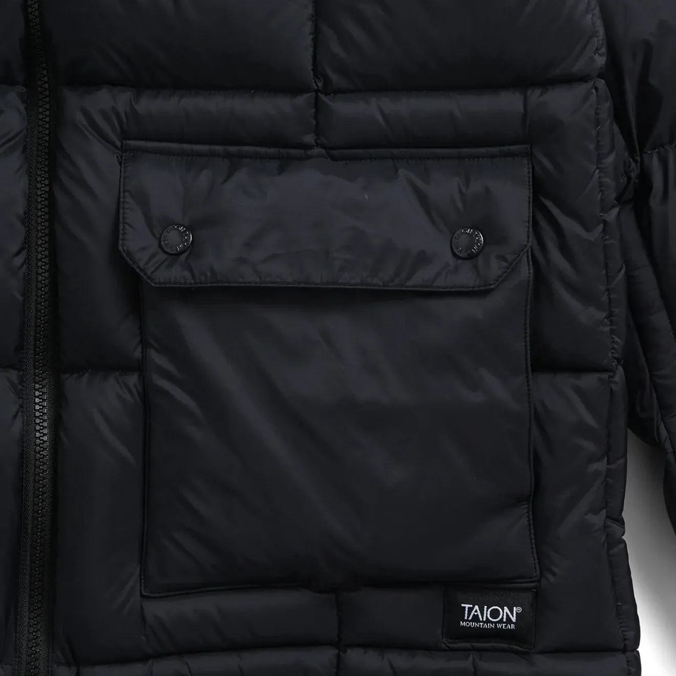 Veste à capuche volumineuse Taion abaissée en noir