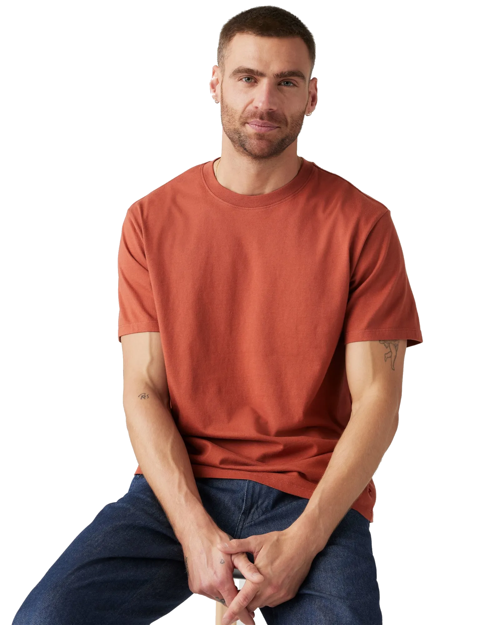 Le T-Shirt Essentiel en Jersey Rouge Peint