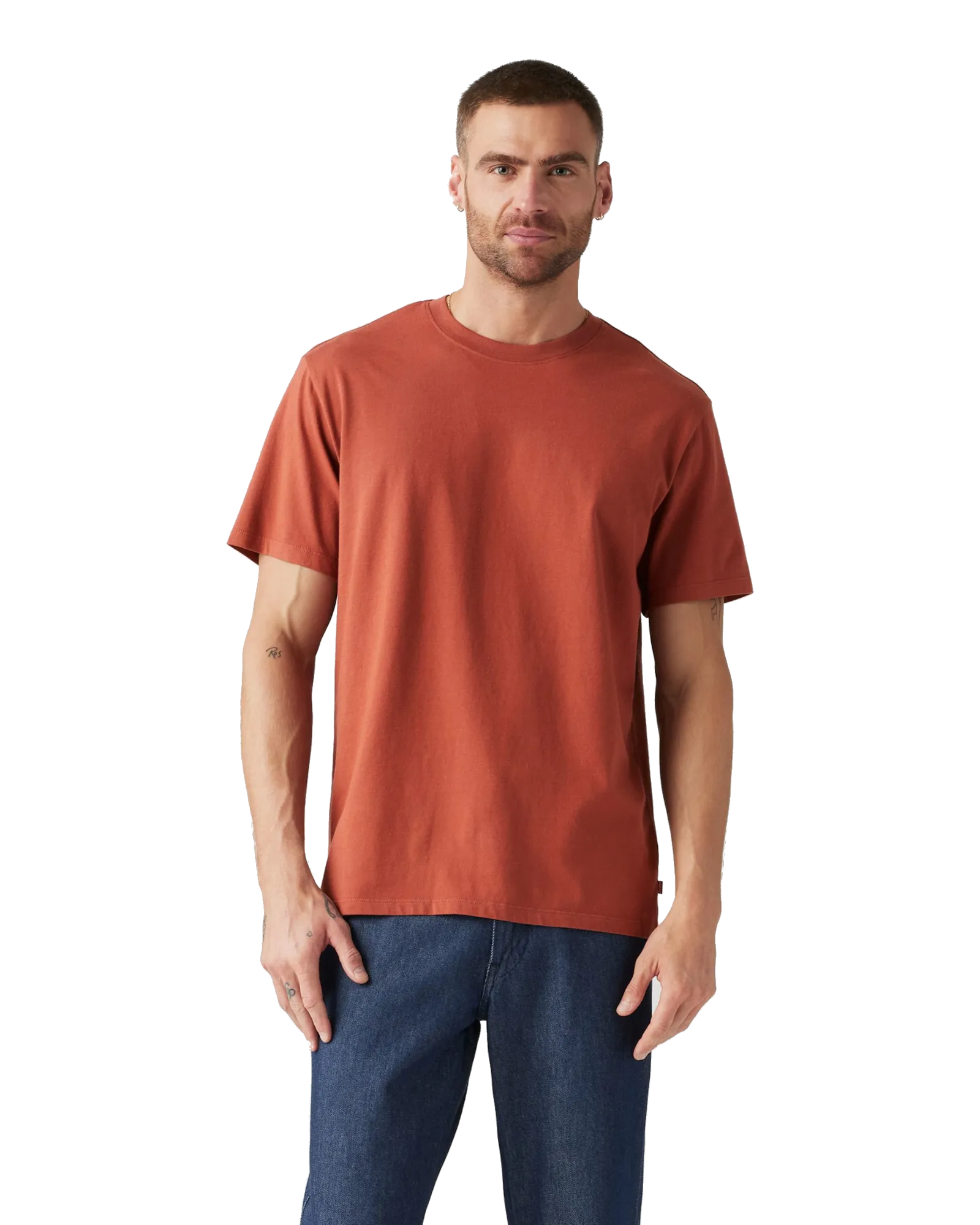 Le T-Shirt Essentiel en Jersey Rouge Peint
