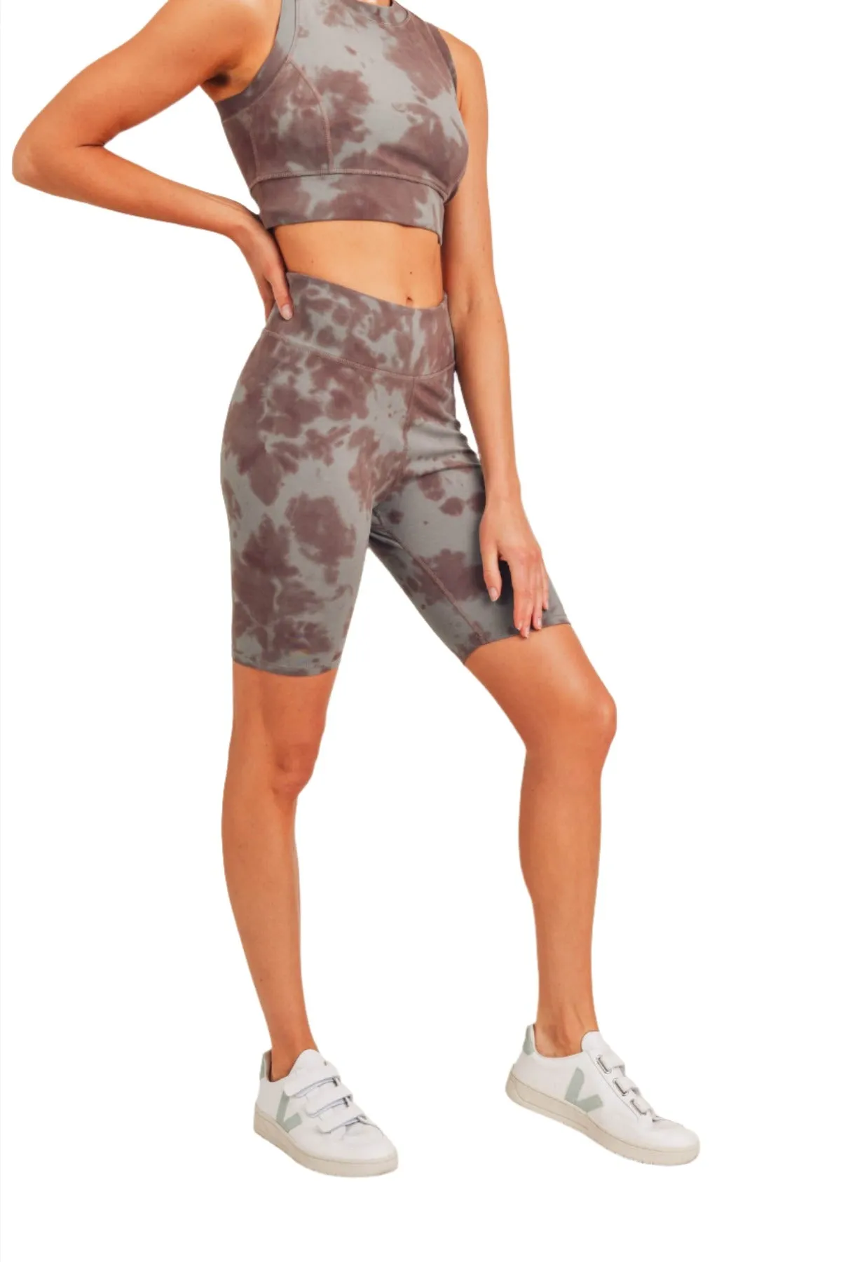 Bermuda en coton tie-dye à taille haute APH2790