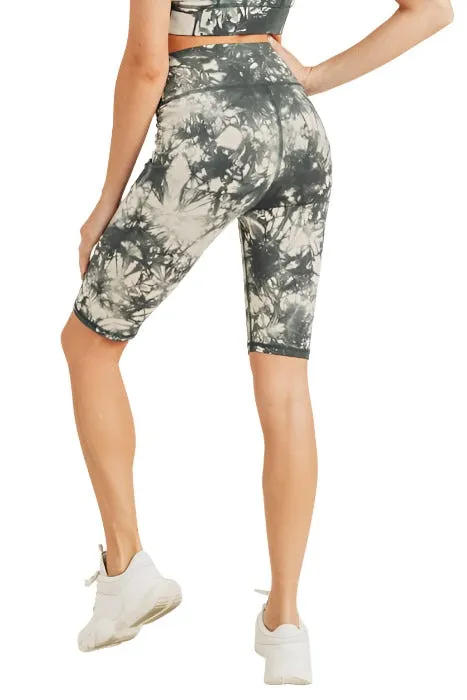 Bermuda en coton tie-dye à taille haute APH2790