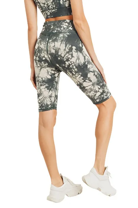 Bermuda en coton tie-dye à taille haute APH2790