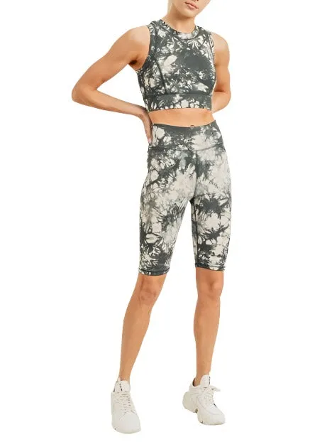 Bermuda en coton tie-dye à taille haute APH2790