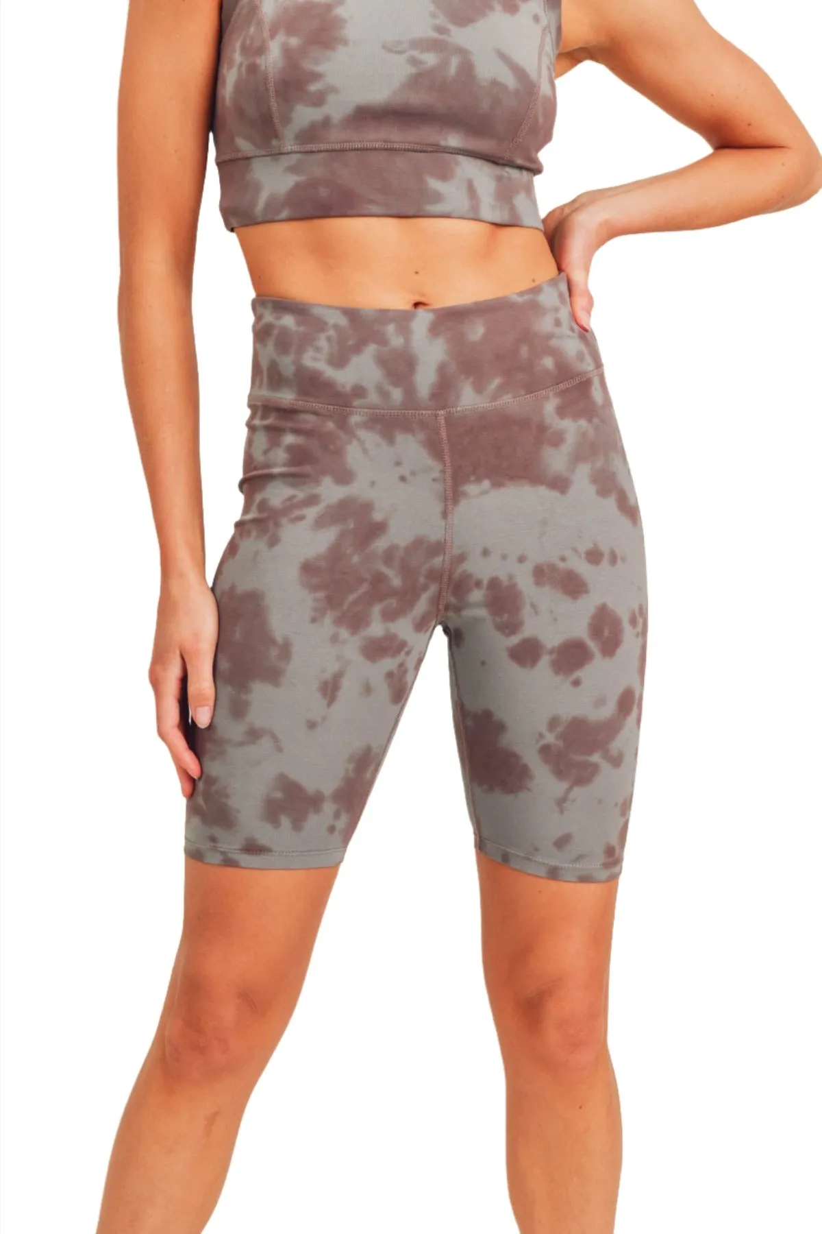 Bermuda en coton tie-dye à taille haute APH2790