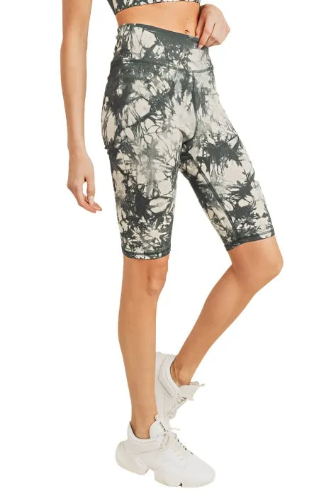 Bermuda en coton tie-dye à taille haute APH2790