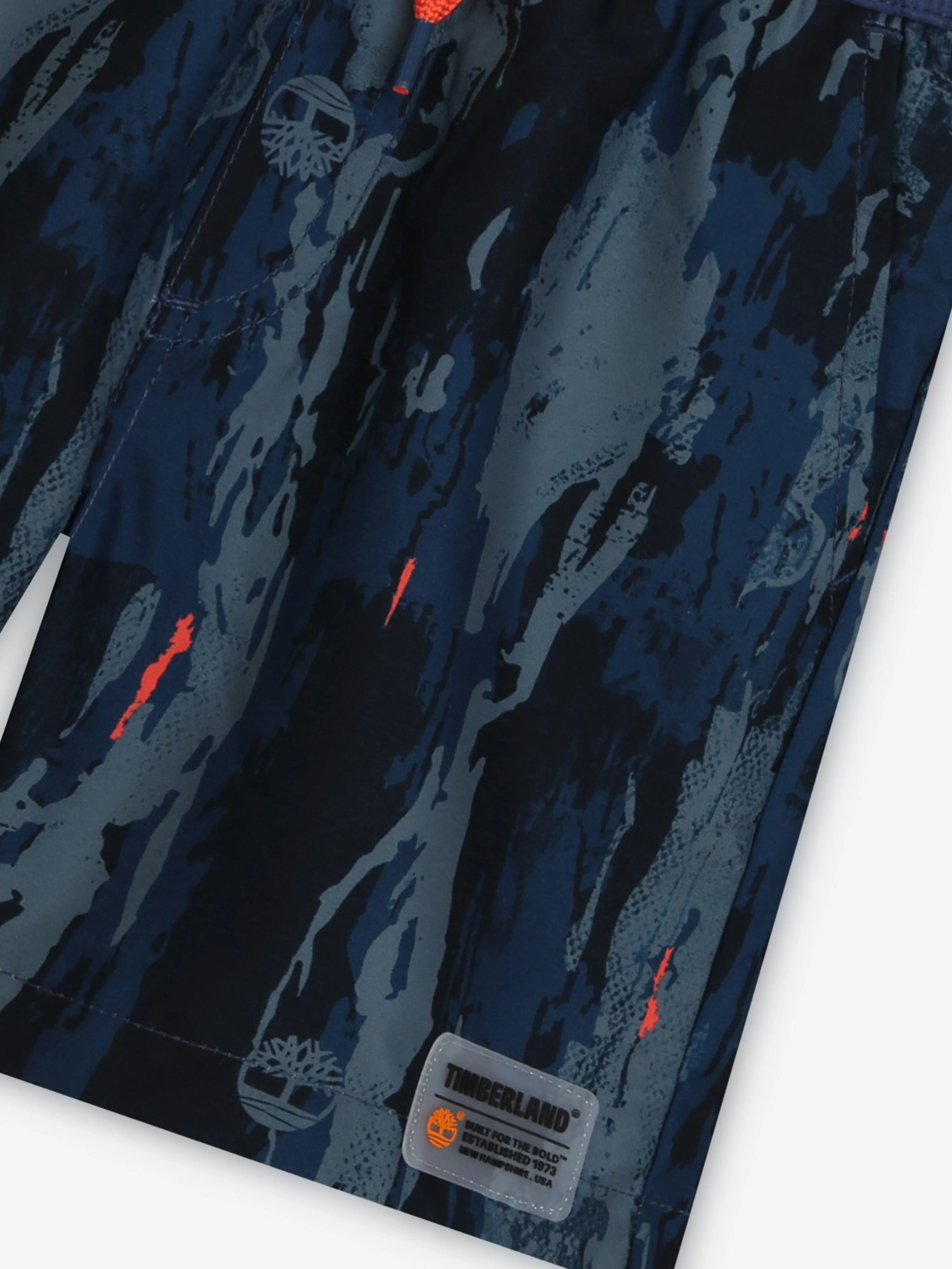Short de bain à motifs Timberland pour garçons en bleu