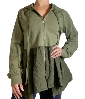 TLA Veste à capuche péplum en mousse