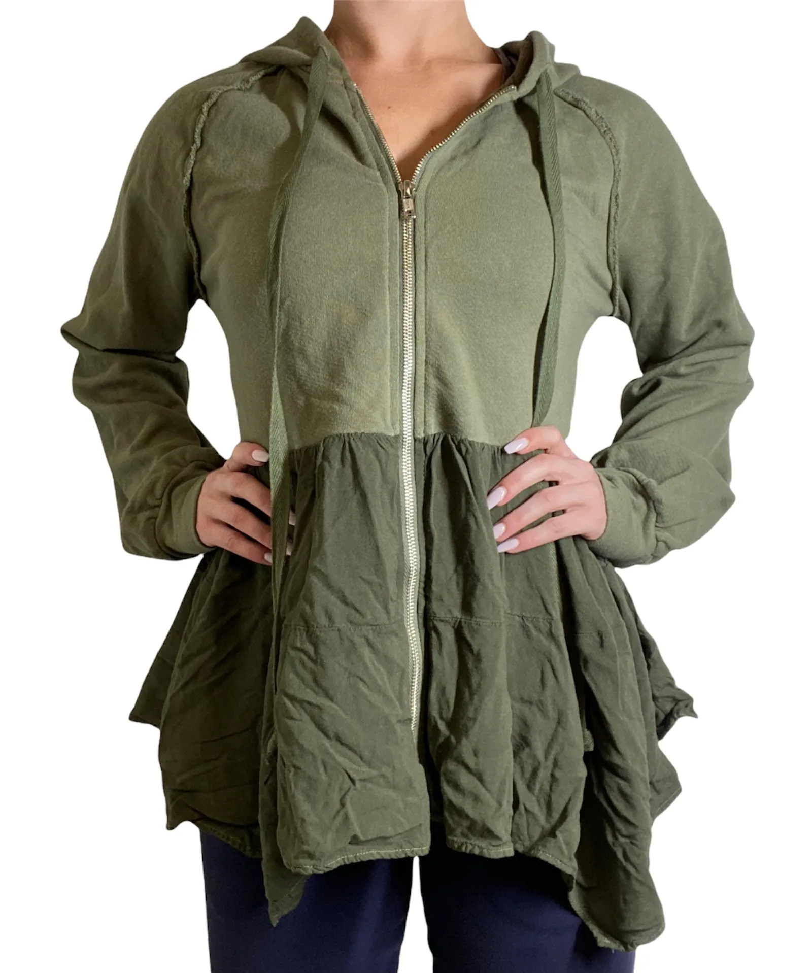 TLA Veste à capuche péplum en mousse