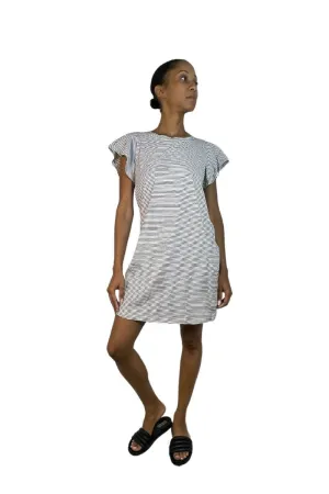 Robe TLA à manches papillons rayées
