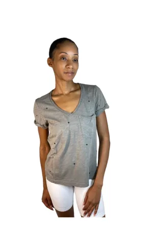 TLA T-shirt Petite Étoilé à Col en V avec Poche