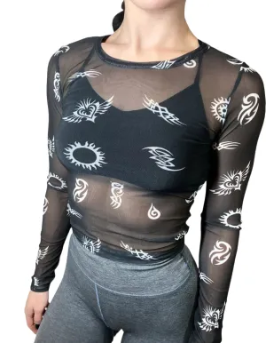 Haut en maille TMD à manches longues transparentes