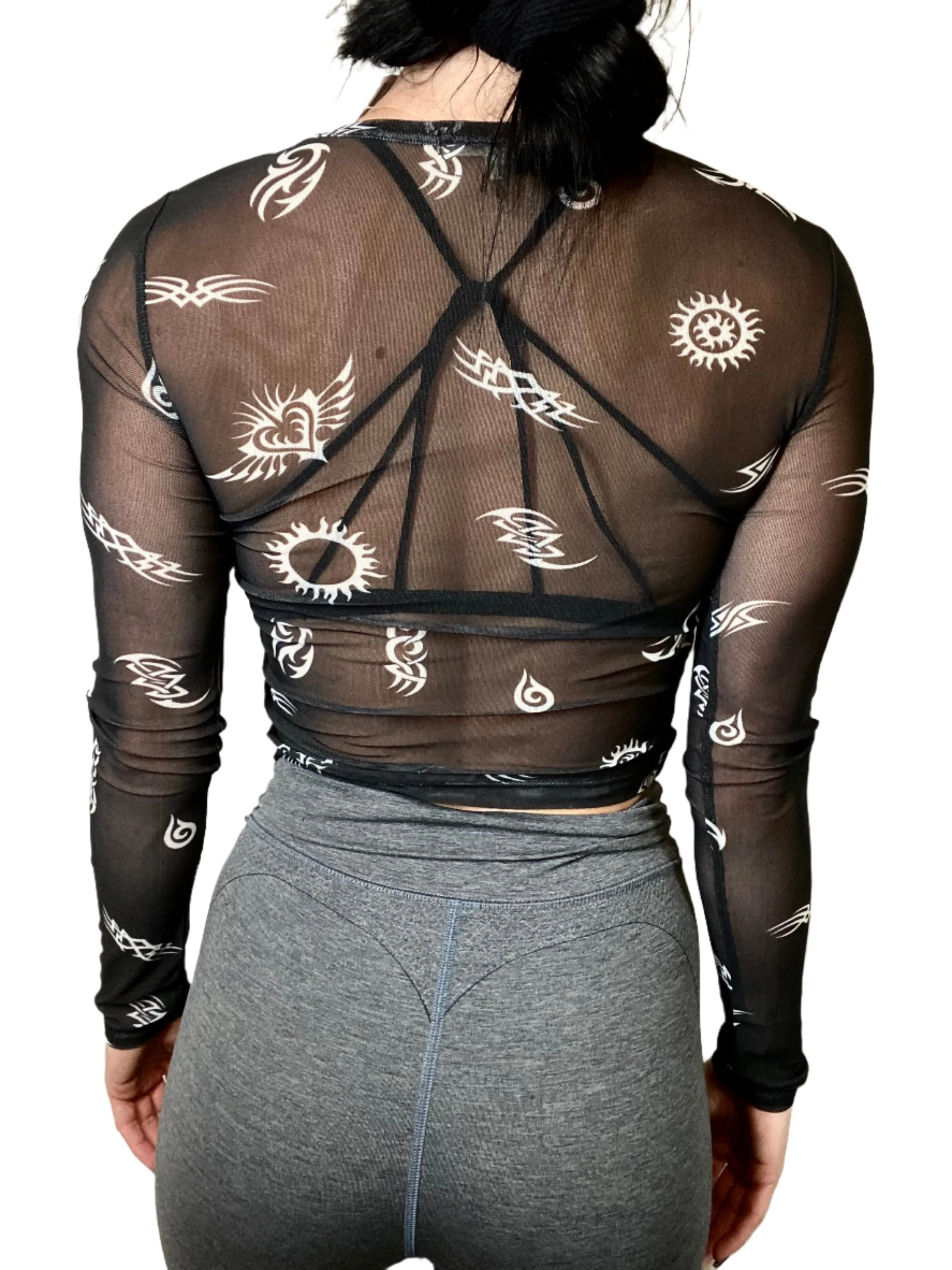 Haut en maille TMD à manches longues transparentes