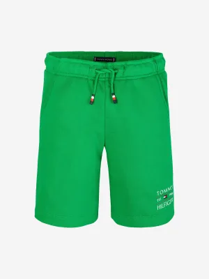 Tommy Hilfiger Shorts de survêtement à motif drapeau pour garçons en vert