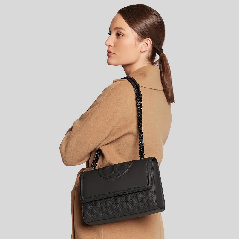 Tory Burch Sacs TORY BURCH Fleming Mat Sac à Bandoulière Convertible Noir 82559