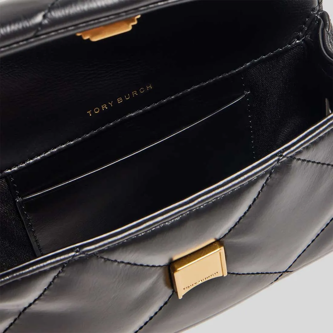 Tory Burch Sacs TORY BURCH Mini Kira Diamond Sac à Rabat Matelassé Noir 154710