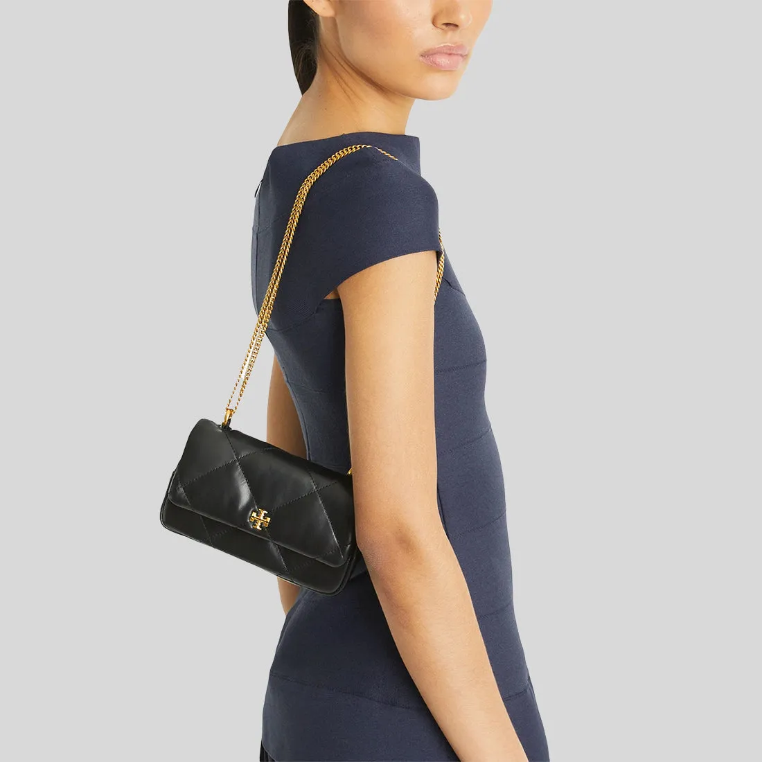 Tory Burch Sacs TORY BURCH Mini Kira Diamond Sac à Rabat Matelassé Noir 154710