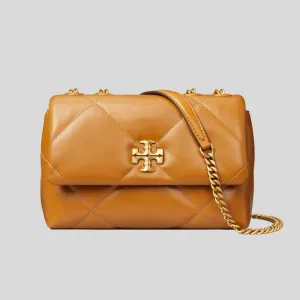 Tory Burch Sacs TORY BURCH Petit Kira Diamond Quilt Sac à Bandoulière Convertible Tan 154706
