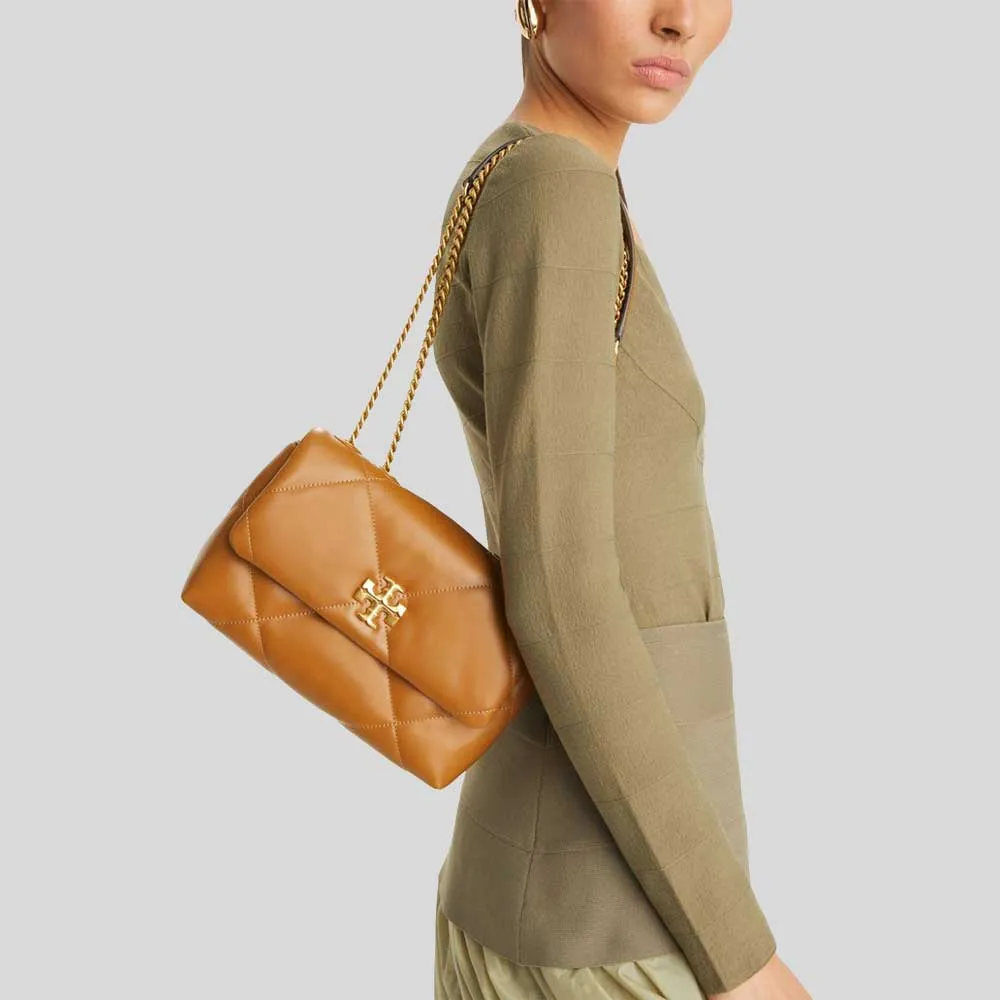 Tory Burch Sacs TORY BURCH Petit Kira Diamond Quilt Sac à Bandoulière Convertible Tan 154706