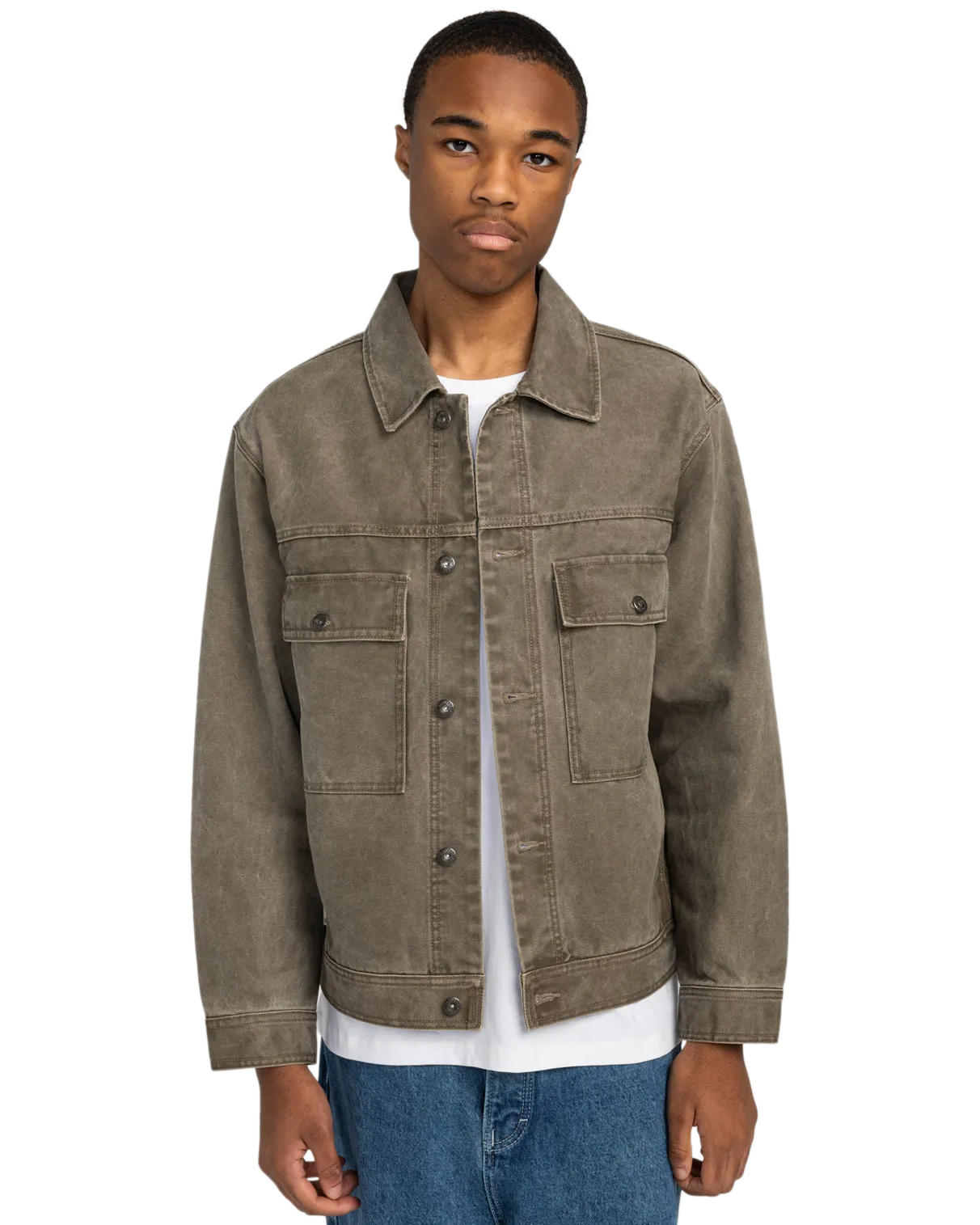 Veste de camionneur en toile gris pierre