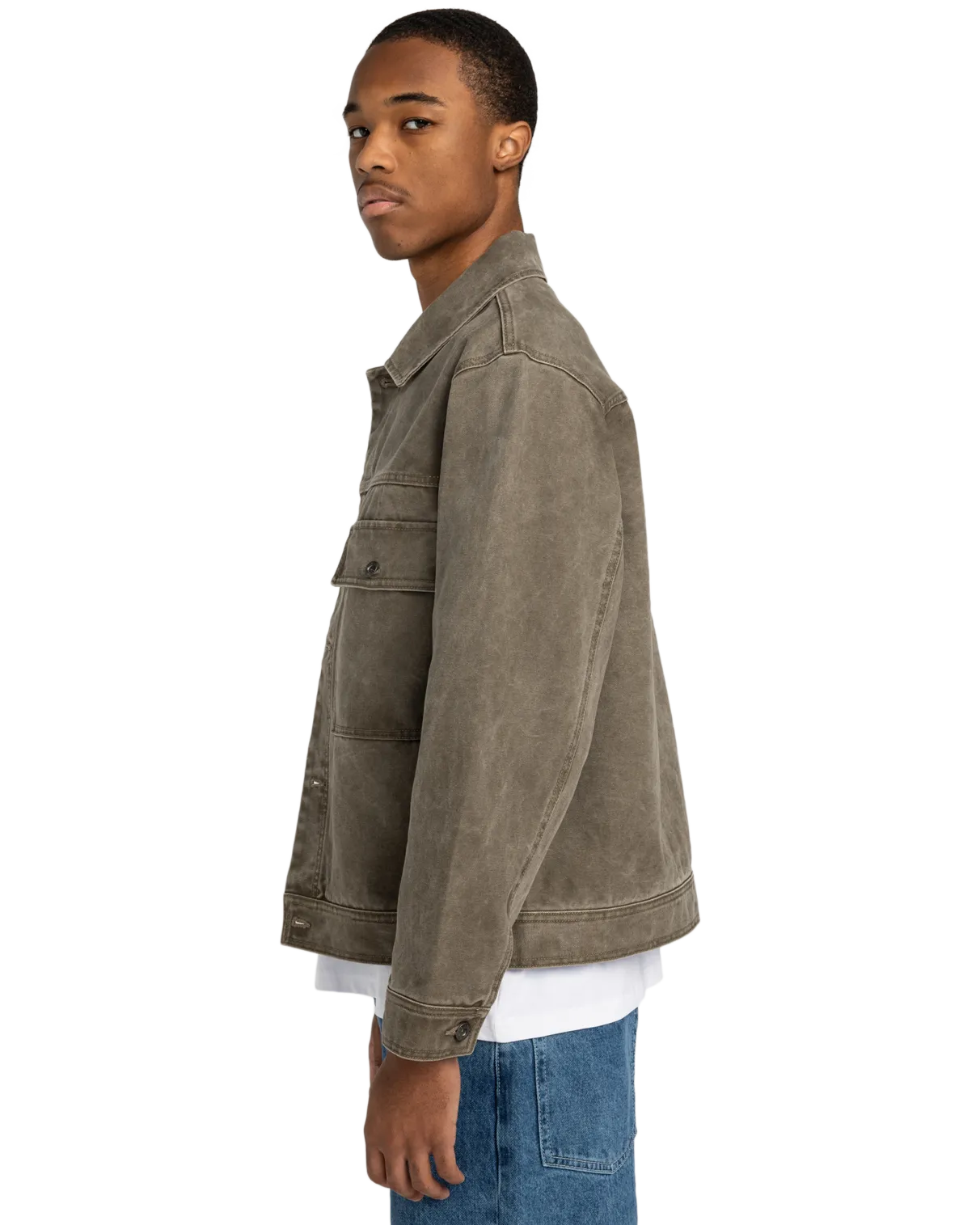 Veste de camionneur en toile gris pierre