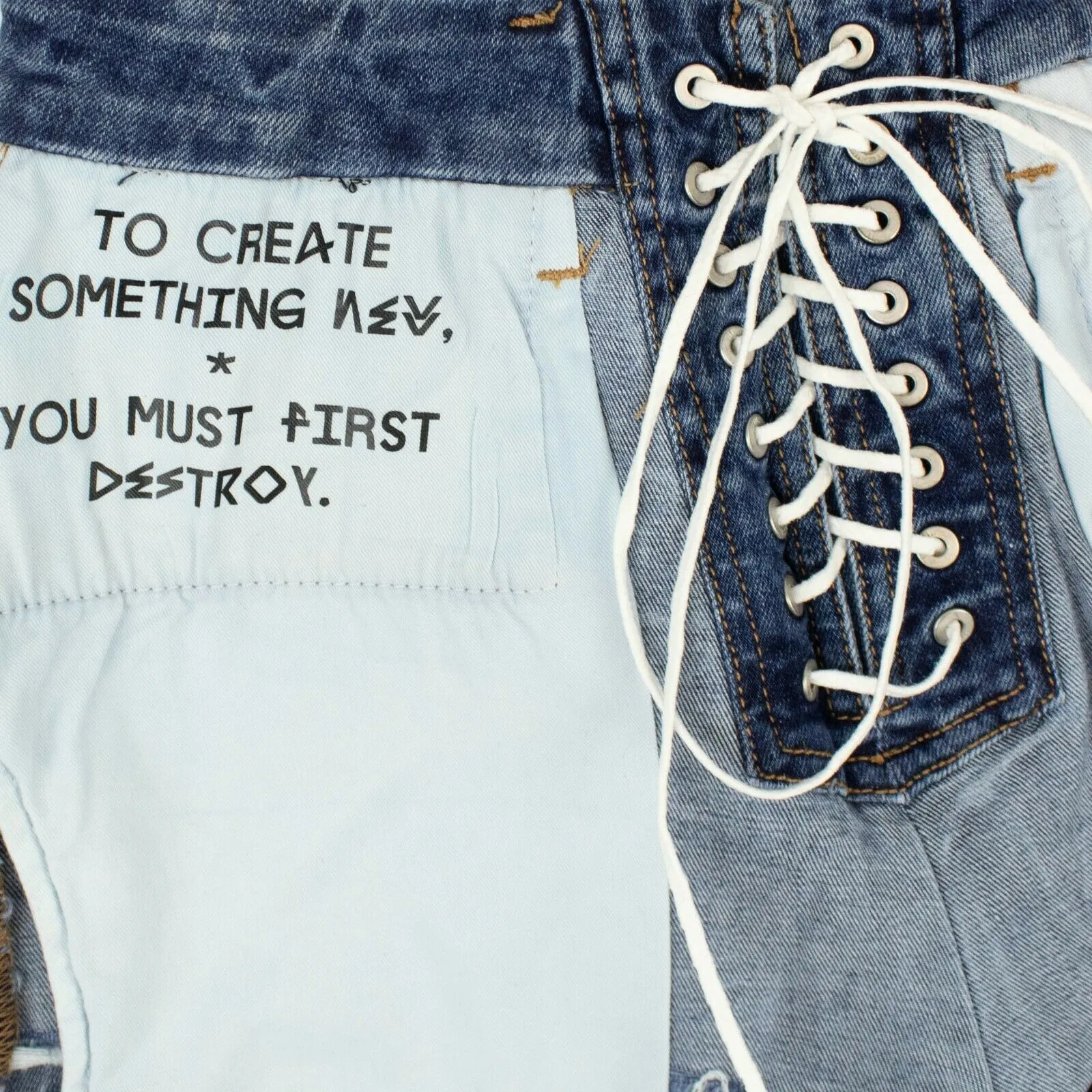 Unravel Project Pantalon Déconstruit - Denim