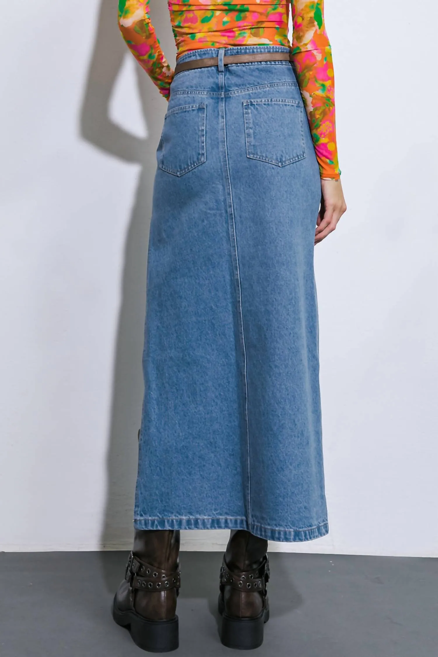 Jupe en denim Up To Here en bleu