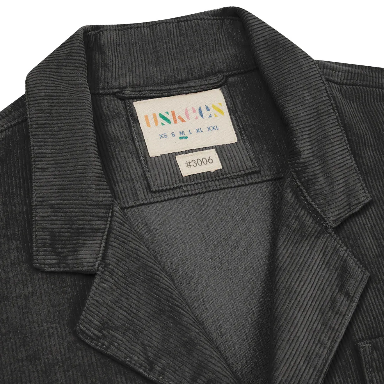 Uskees 3006 Veste en Corde Noir Délavé