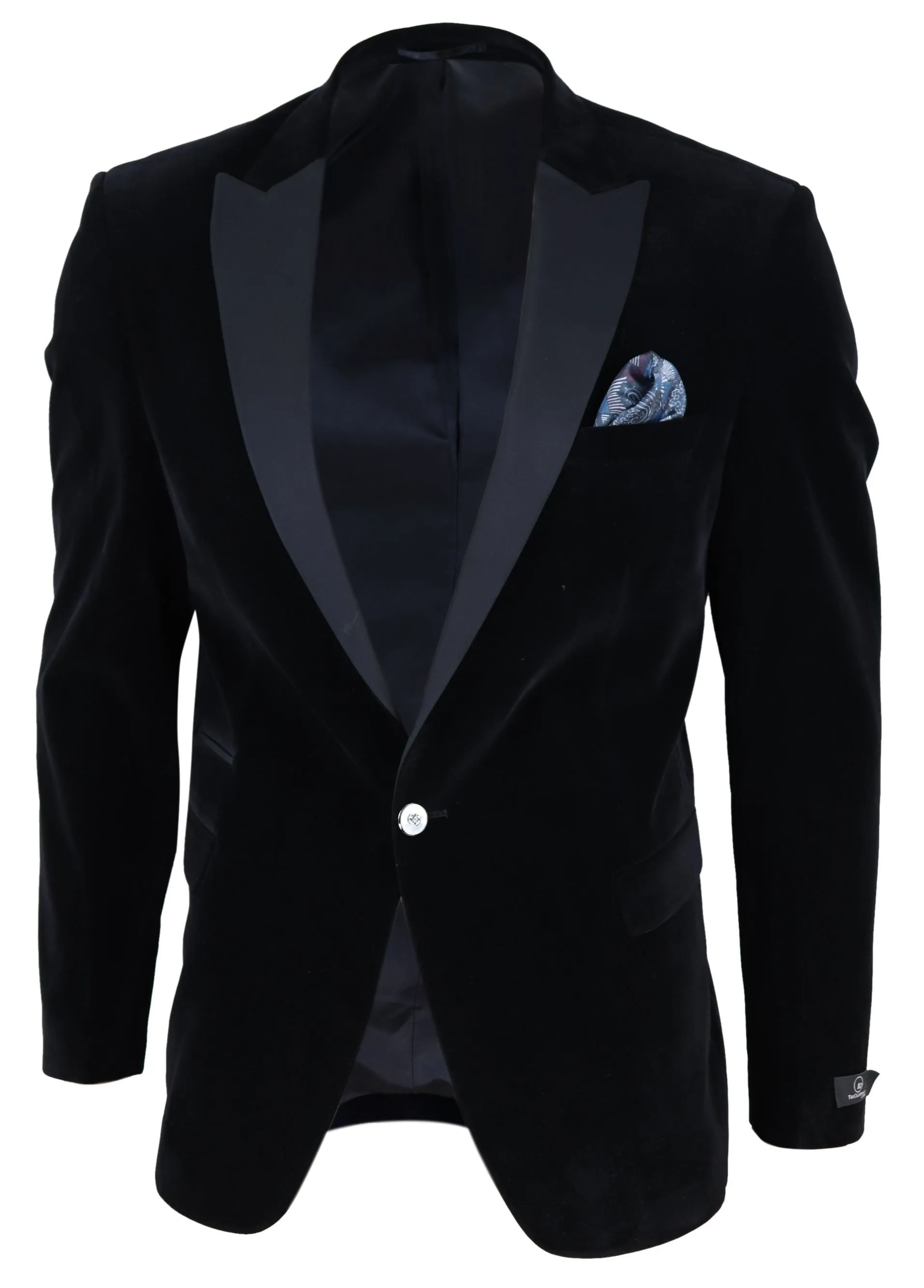 Veste de smoking en velours à 1 bouton