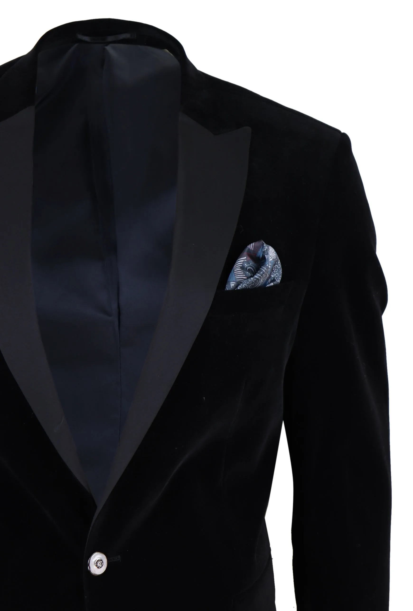 Veste de smoking en velours à 1 bouton