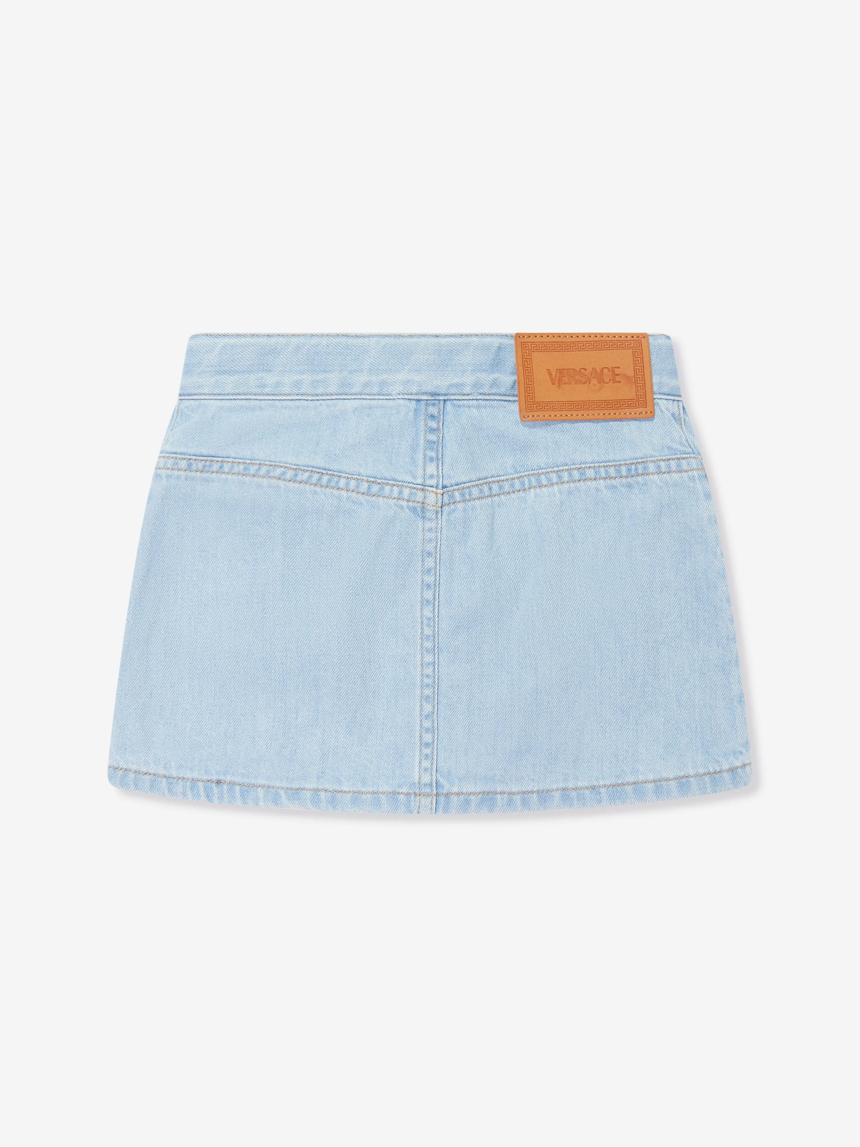 Jupe en Denim Star pour Filles Versace en Bleu