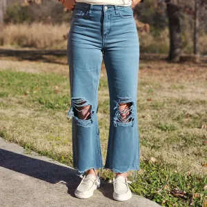 Vervet Blue Grey Jeans délavés coupés années 90