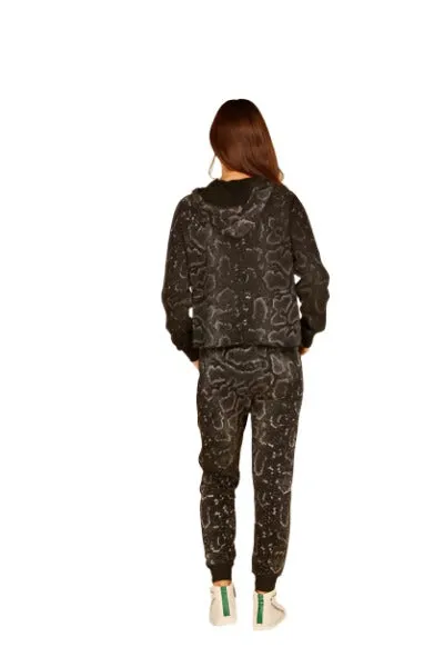 Pull à capuche vintage avec poignets en métal effet serpent brûlé Havana VH8985