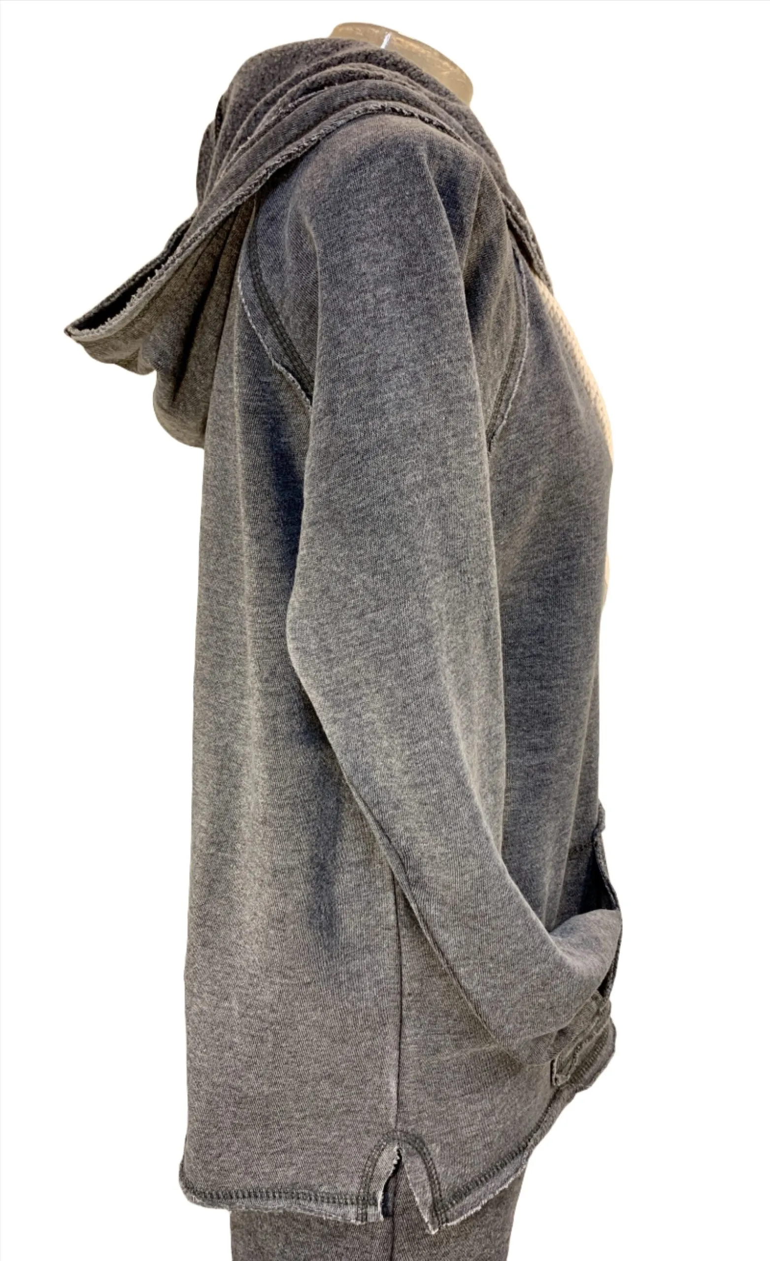 Pull à capuche vintage Havana/Ocean Drive BurnOut OD1478 Gris acier