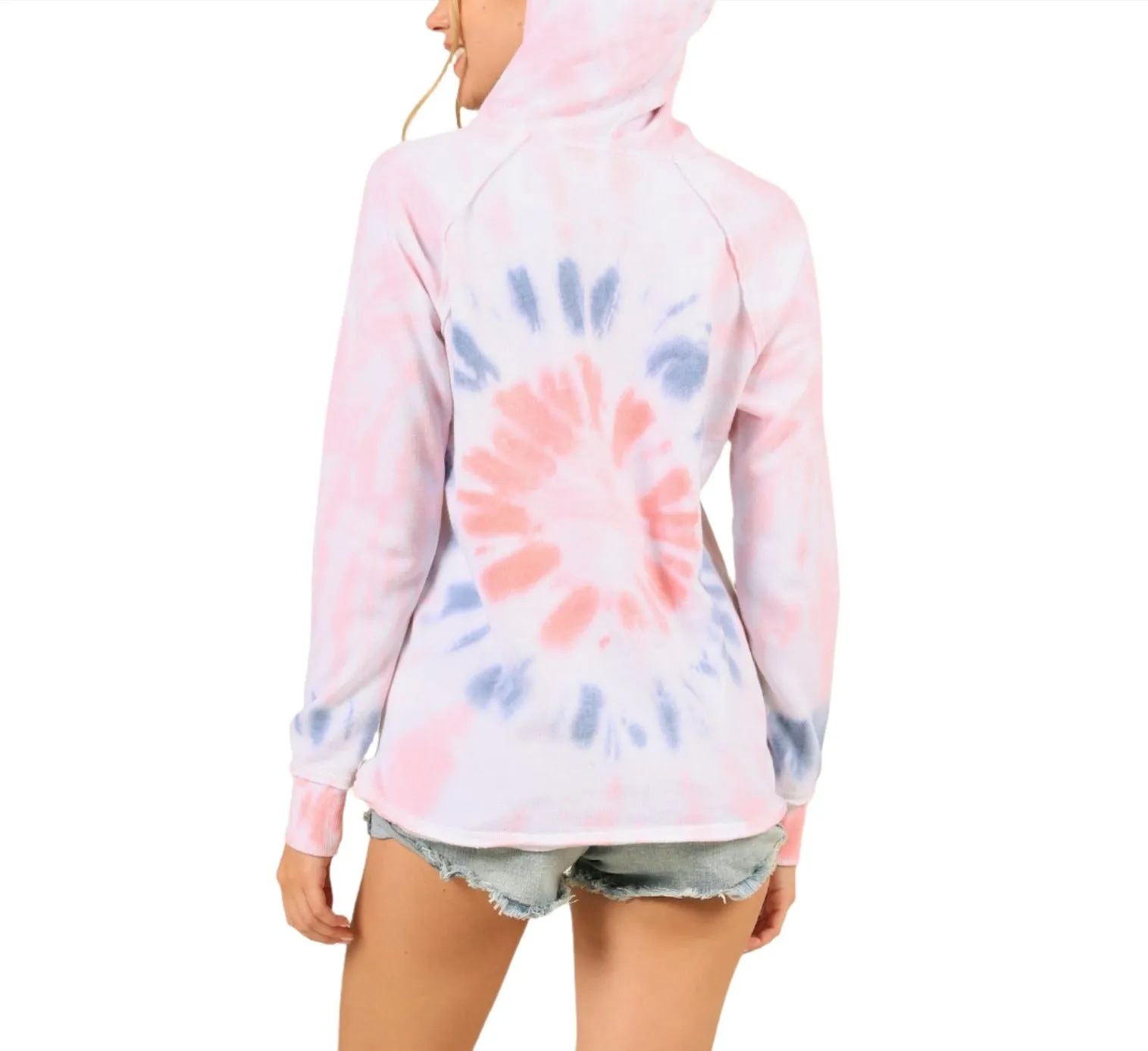 Pull à capuche tie-dye vintage Havana/Ocean Drive OD4214 Flamingo