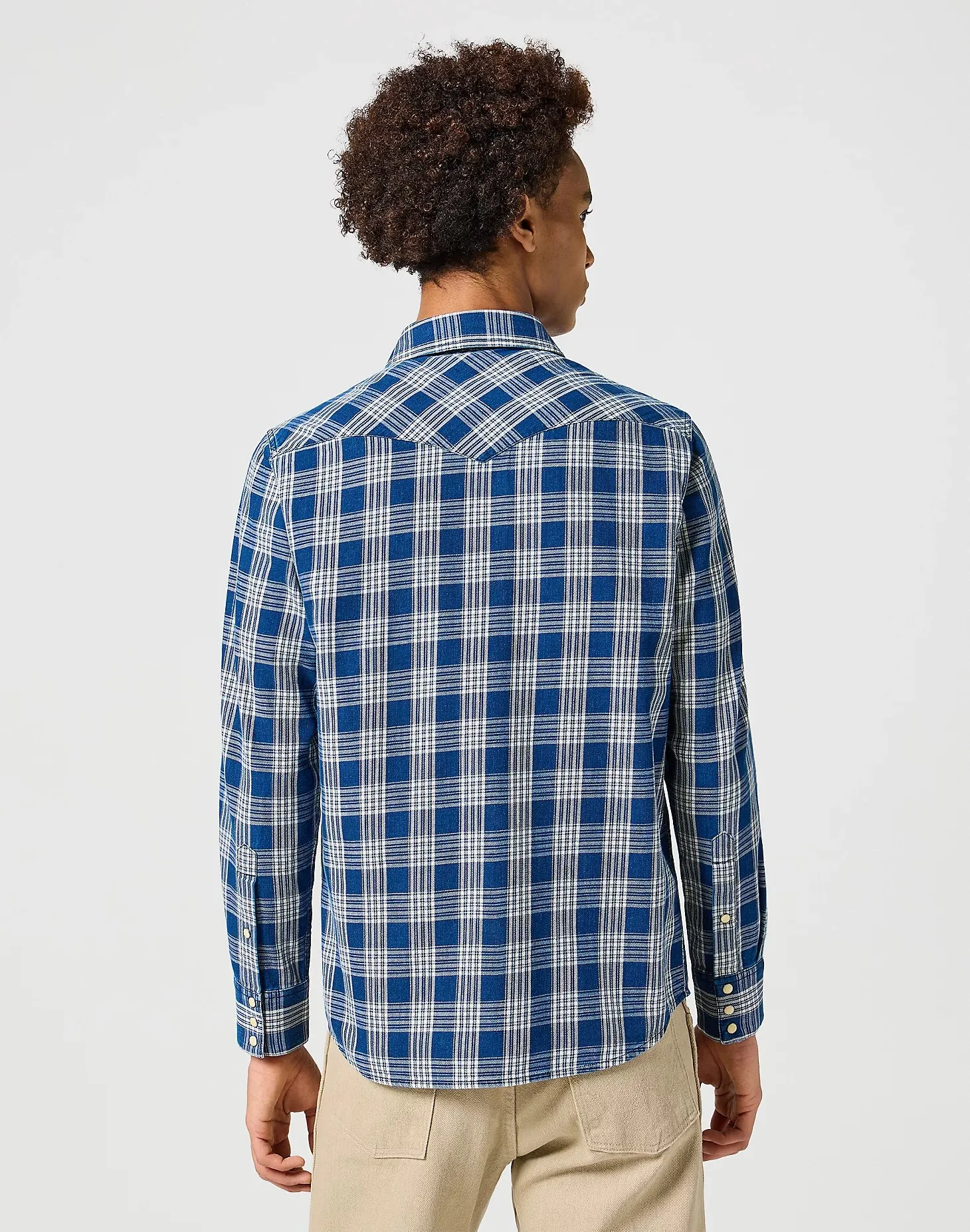 Chemise western en denim foncé