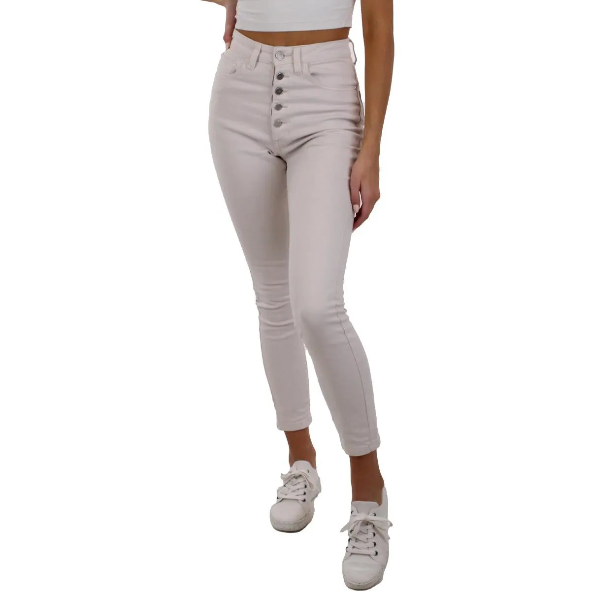 WeWoreWhat Femmes Le Danielle Jeans Slim à la Taille Haute et à la Cheville