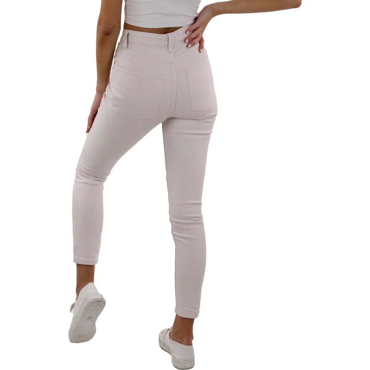 WeWoreWhat Femmes Le Danielle Jeans Slim à la Taille Haute et à la Cheville
