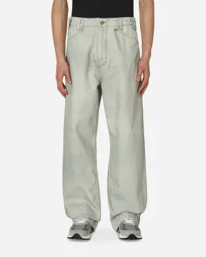 Pantalon en denim à jambe large vert