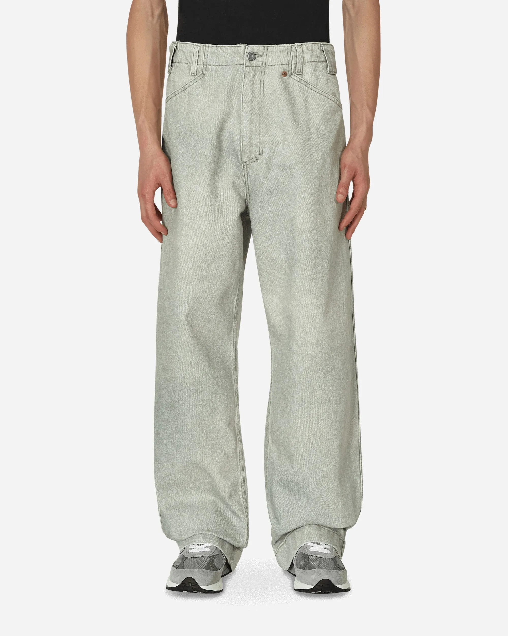 Pantalon en denim à jambe large vert
