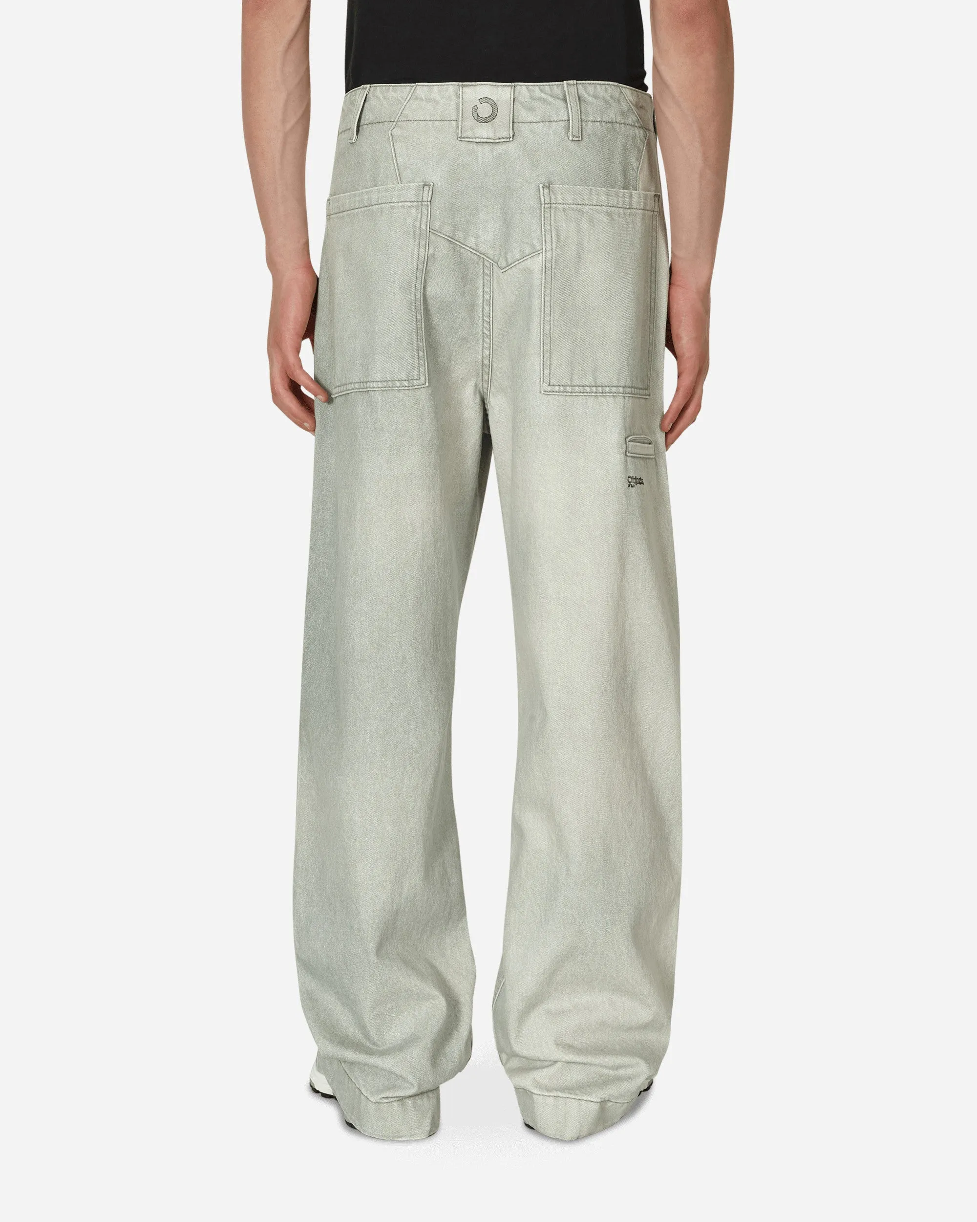 Pantalon en denim à jambe large vert